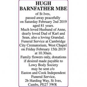 HUGH BARNFATHER MBE